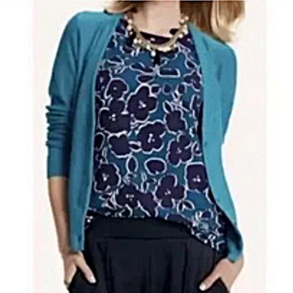Cabi floral Warhol tank top deep purple teal  size XS  NWOTS